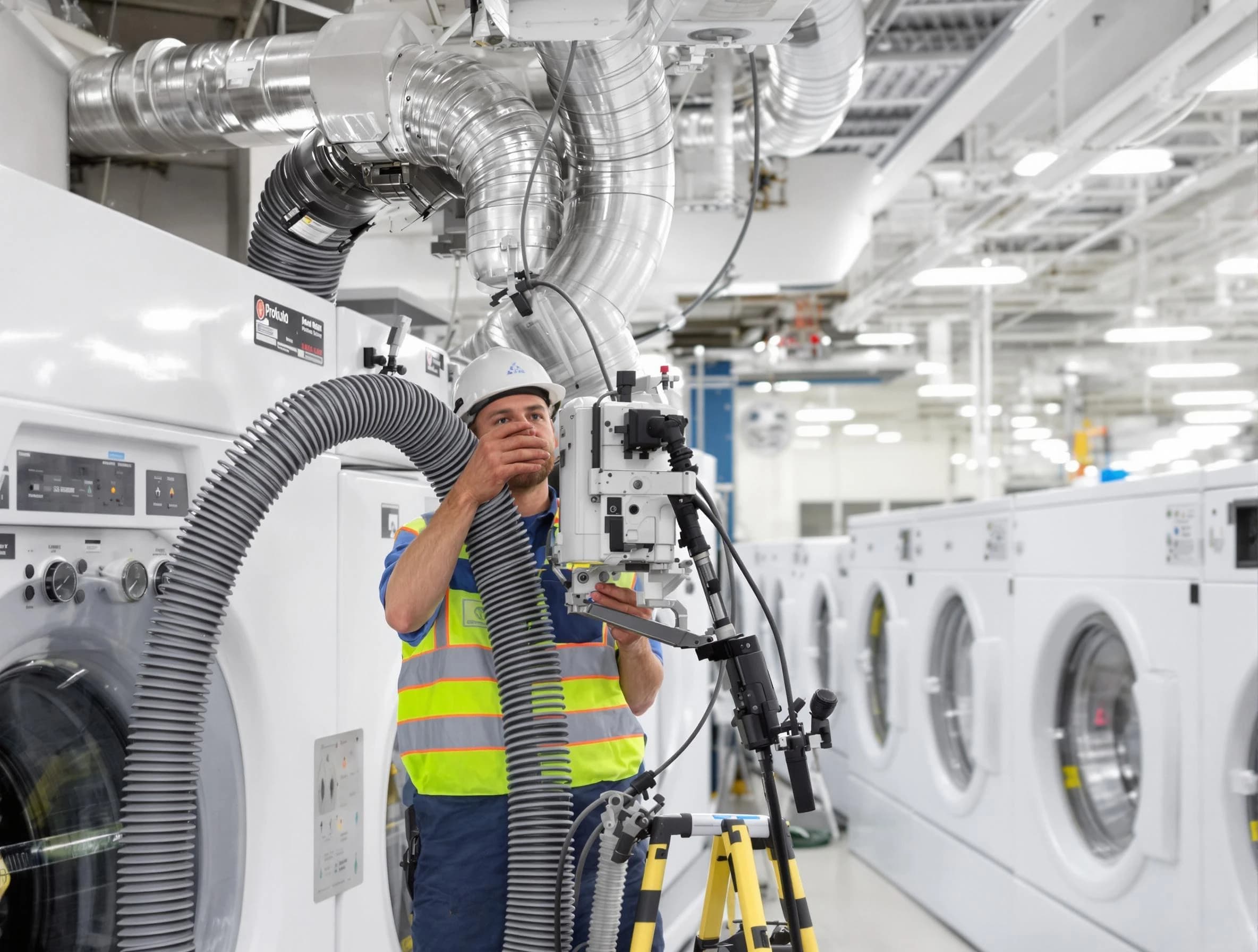 Cottonwood Heights Dryer Vent Cleaning team performing commercial-grade dryer vent cleaning at a business facility in Cottonwood Heights