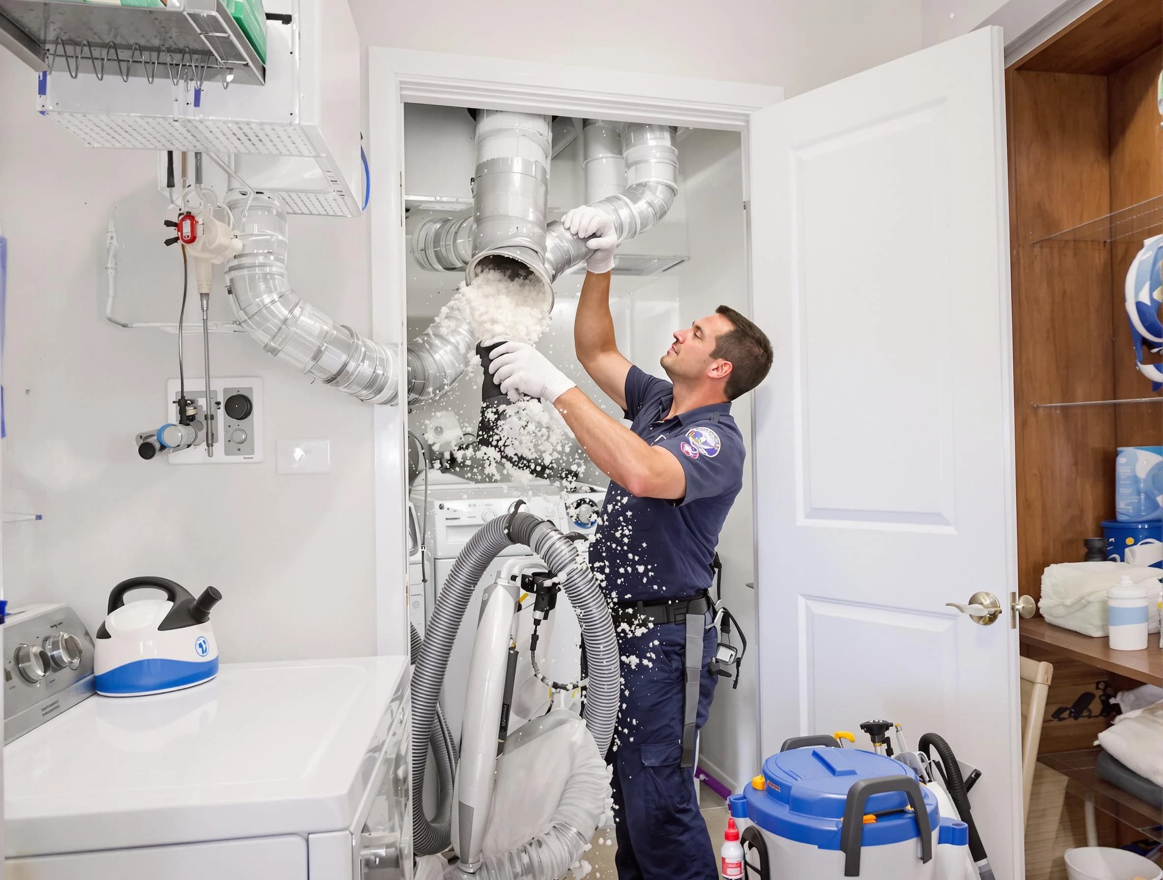 Cottonwood Heights Dryer Vent Cleaning technician delivering thorough residential dryer vent cleaning service in Cottonwood Heights