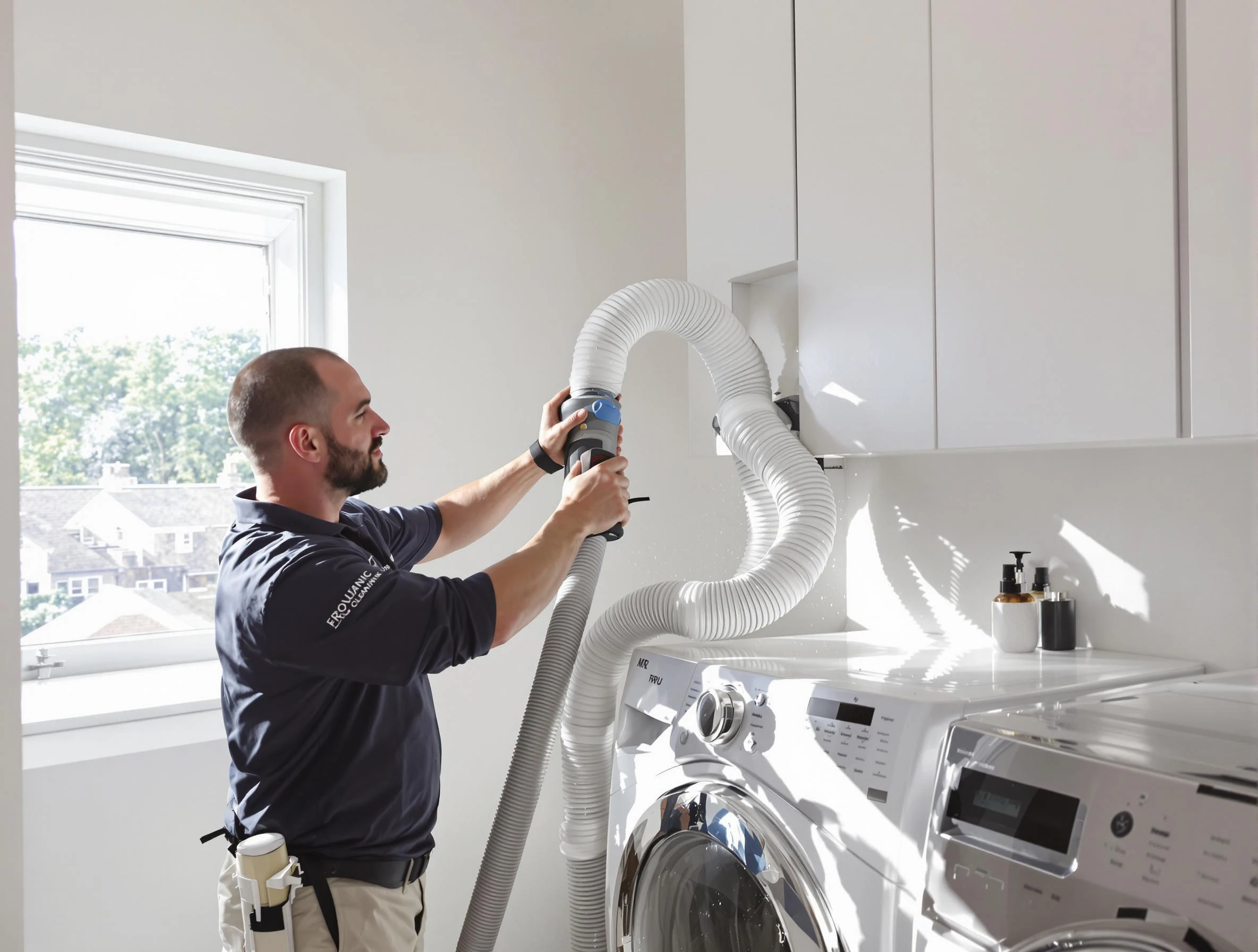 Certified Cottonwood Heights Dryer Vent Cleaning technician performing dryer vent cleaning in Cottonwood Heights