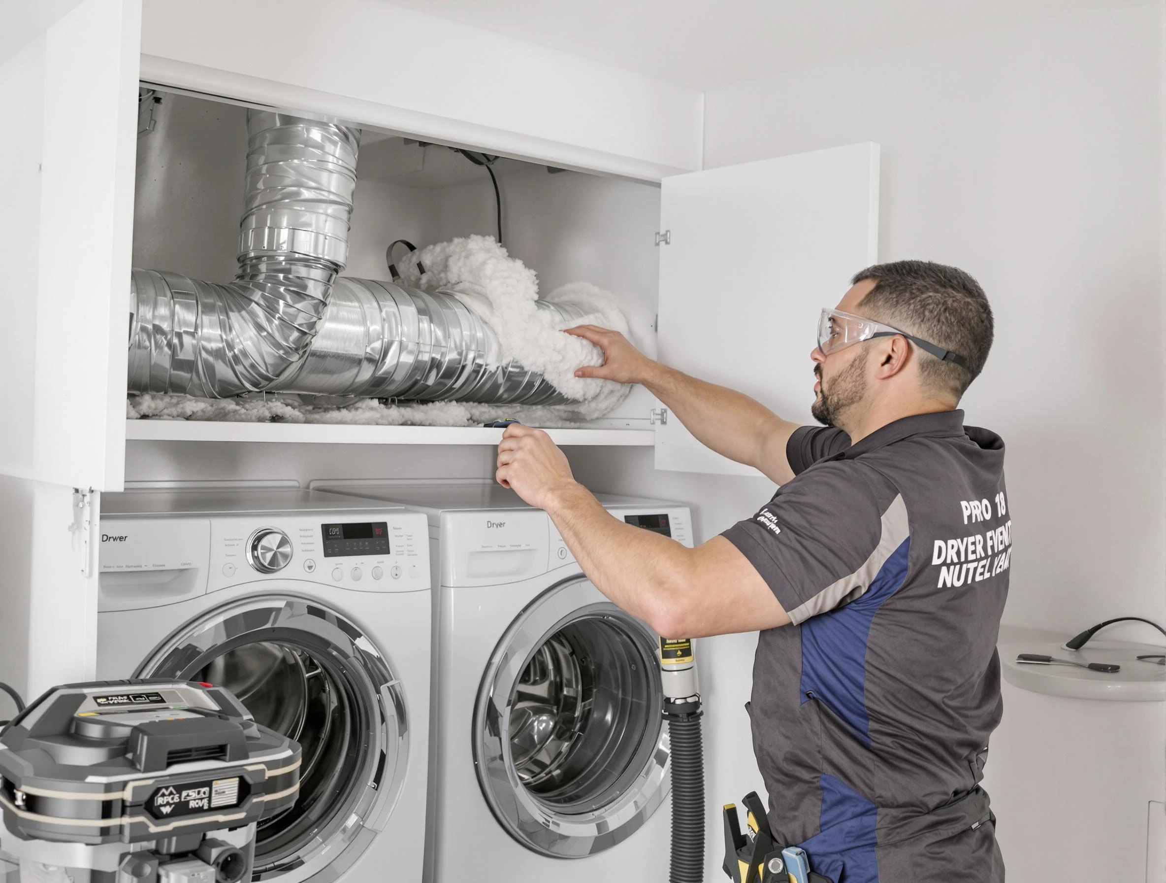 Cottonwood Heights Dryer Vent Cleaning certified technician performing specialized gas dryer vent cleaning in Cottonwood Heights